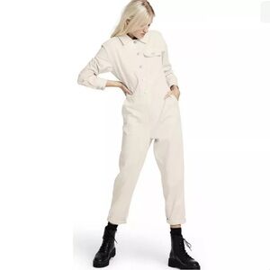 SANDY LIANG Women's  cream Size 4 Jumpsuit Denim streetwear Cotton